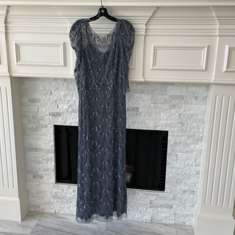 Aidan Mattox Column Gown Dress - Pale Blue - Size 10 NWT